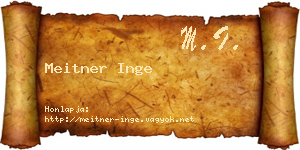 Meitner Inge névjegykártya